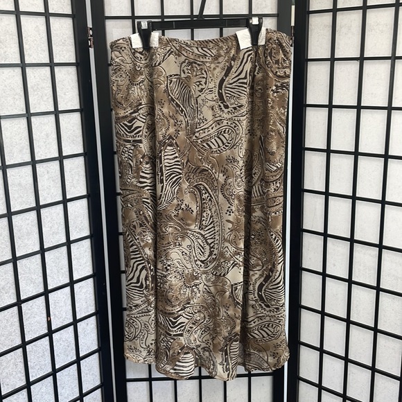 Vintage Cydney Mar Sheer Skirt, Shades of Brown, Touch of Gold, SZ XL - Picture 7 of 9